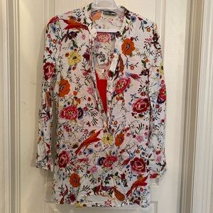 COPY - N.W.D. Cotton tunic. Johnny Was inspired design. Henley style with rollu…